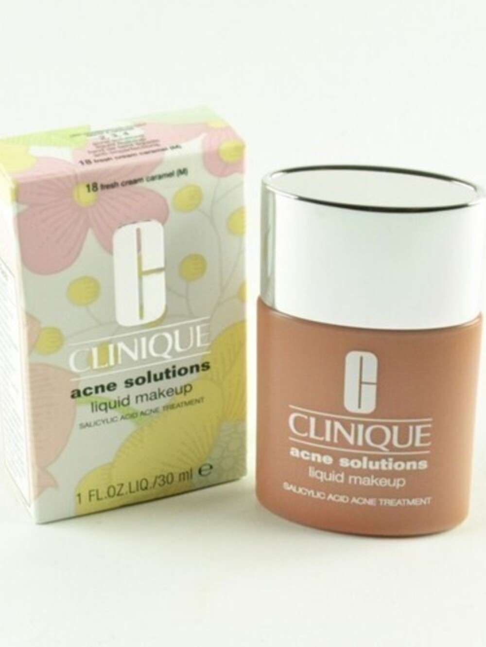 Clinique, Foundation Acne Solutions Liquid Makeup, Cream Caramel, 1oz/30ml NIB